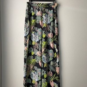 LOVE Tropical Summer Pants Black/Green Large